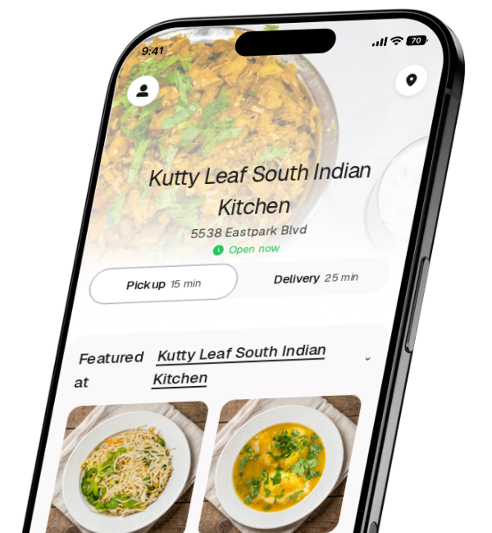 Kutty Leaf South Indian Kitchen app preview