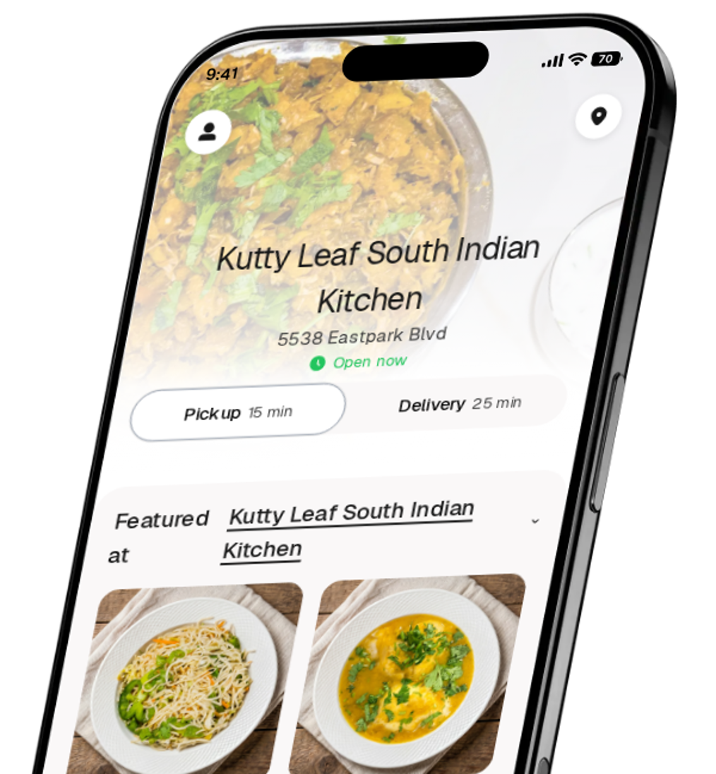 Kutty Leaf South Indian Kitchen app preview