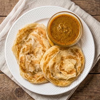 Parotha with Chicken Curry