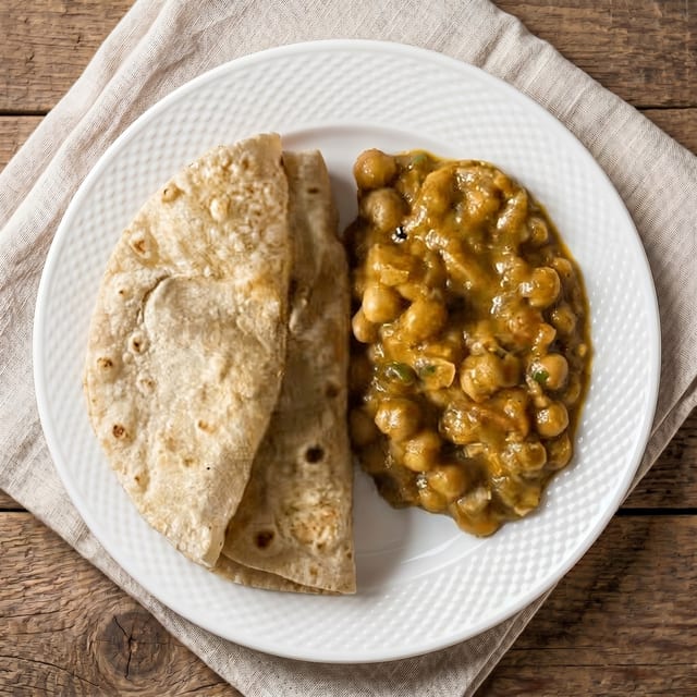 Chapati with Chana Masala.
